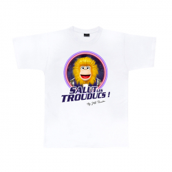 Image produit du Tee shirt Blanc salut les trouducs ! 